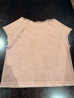 Love Stitch Ribbed Lettuce-Edge Tank Tops